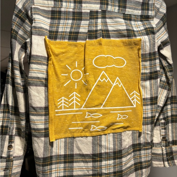 One of a kind flannel with outdoor themed patch! - Picture 3 of 5